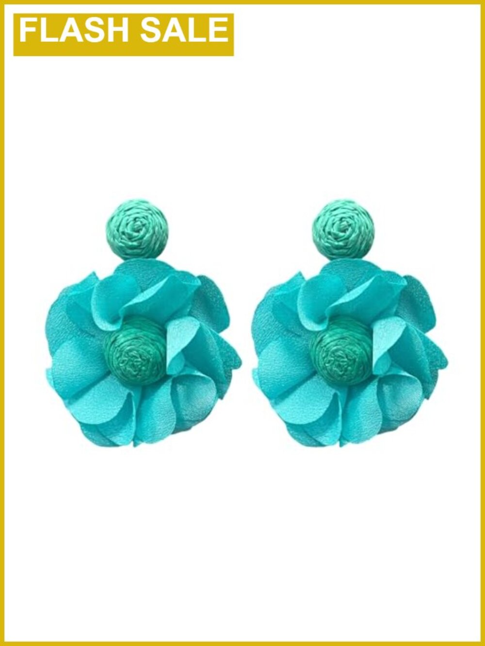 Raffia Floral Dangle Earrings Woven Statement Drop Boho Summer Jewelry